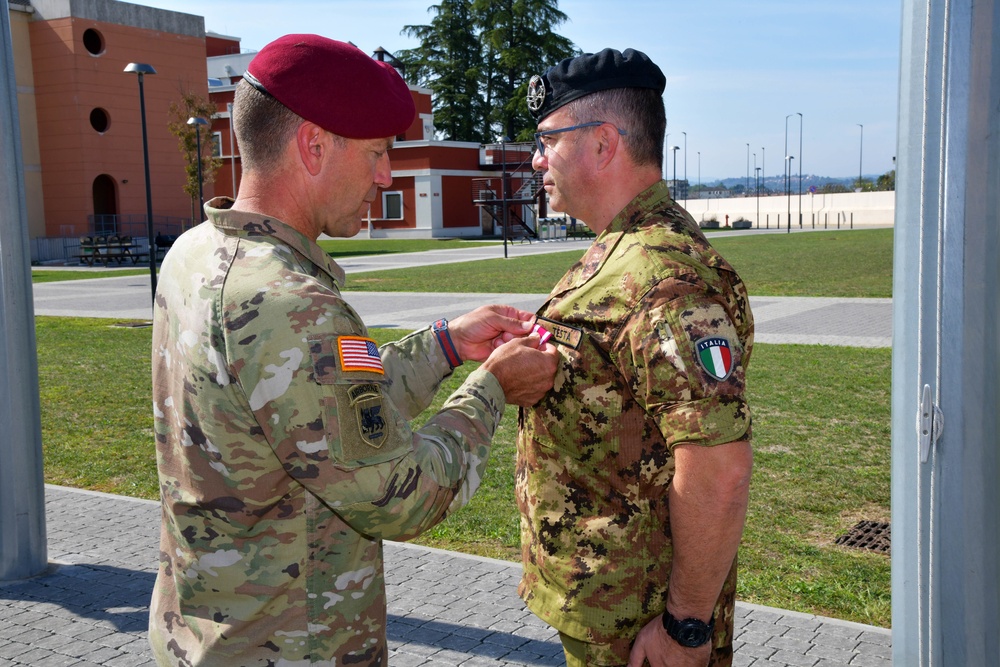 Award ceremony in Caserma Del Din in Vicenza, Italy