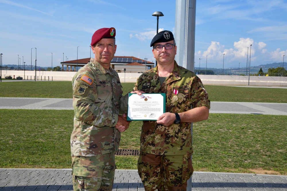 Award ceremony in Caserma Del Din in Vicenza, Italy