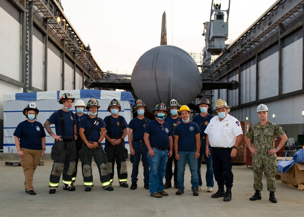 Firefighters Tour Submarine