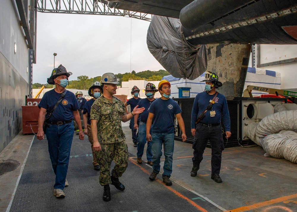 Firefighters Tour Submarine