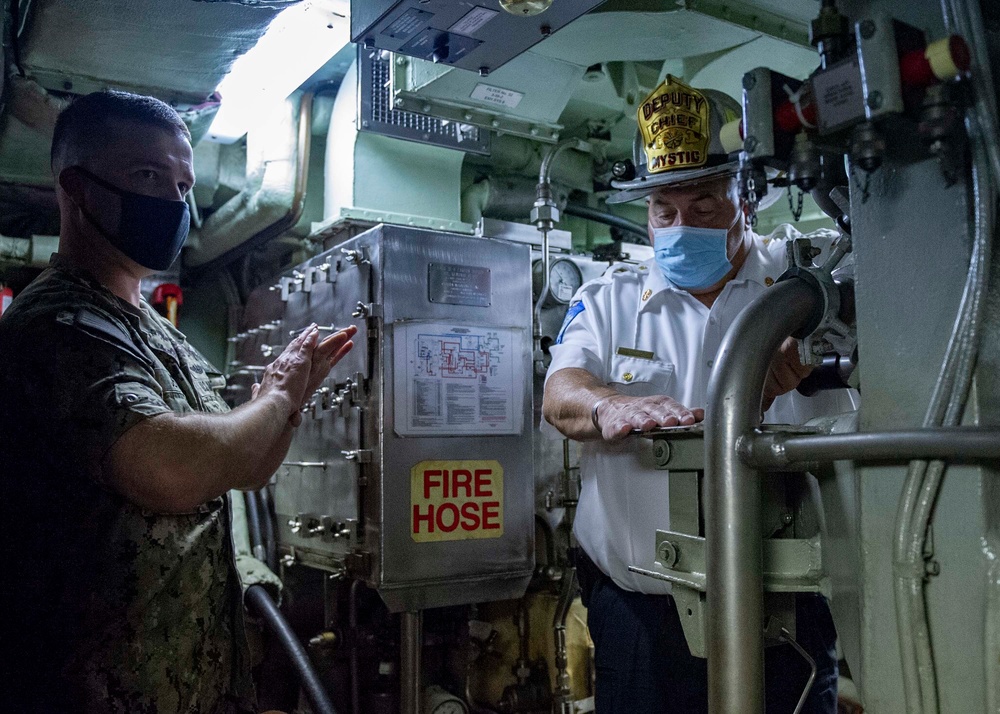 Firefighters Tour Submarine