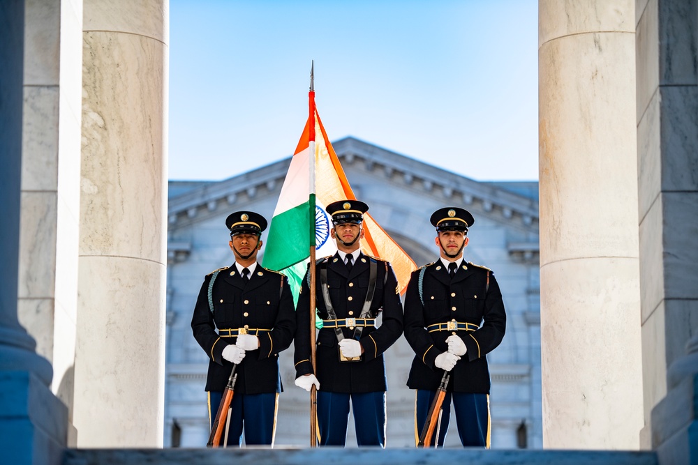 Gen. Bipin Rawat, Chief of Defence Staff of the Indian Armed Forces Participates in an Armed Forces Full Honors Wreath-Laying Ceremony at the Tomb of the Unknown Soldier