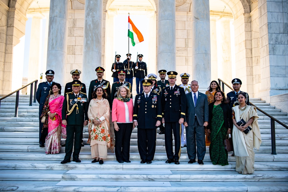 Gen. Bipin Rawat, Chief of Defence Staff of the Indian Armed Forces Participates in an Armed Forces Full Honors Wreath-Laying Ceremony at the Tomb of the Unknown Soldier