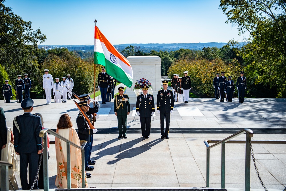 Gen. Bipin Rawat, Chief of Defence Staff of the Indian Armed Forces Participates in an Armed Forces Full Honors Wreath-Laying Ceremony at the Tomb of the Unknown Soldier