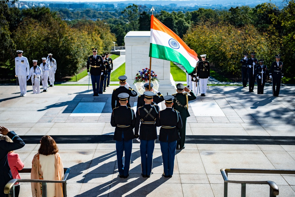 Gen. Bipin Rawat, Chief of Defence Staff of the Indian Armed Forces Participates in an Armed Forces Full Honors Wreath-Laying Ceremony at the Tomb of the Unknown Soldier