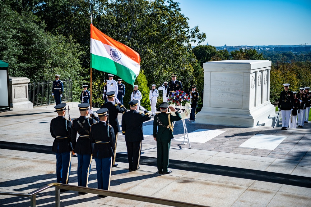 Gen. Bipin Rawat, Chief of Defence Staff of the Indian Armed Forces Participates in an Armed Forces Full Honors Wreath-Laying Ceremony at the Tomb of the Unknown Soldier