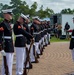 Marines with Silent Drill Platoon march during a performance at the 12th Montford Point Marine Day Ceremony