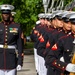 Marines with Silent Drill Platoon march during a performance at the 12th Montford Point Marine Day Ceremony