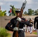 Marines with Silent Drill Platoon march during a performance at the 12th Montford Point Marine Day Ceremon