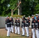 Marines with Silent Drill Platoon march during a performance at the 12th Montford Point Marine Day Ceremony