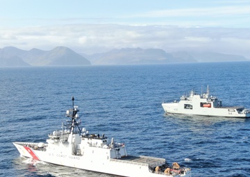 U.S. Coast Guard Kimball, Royal Canadian Navy crews conduct joint exercise near Dutch Harbor