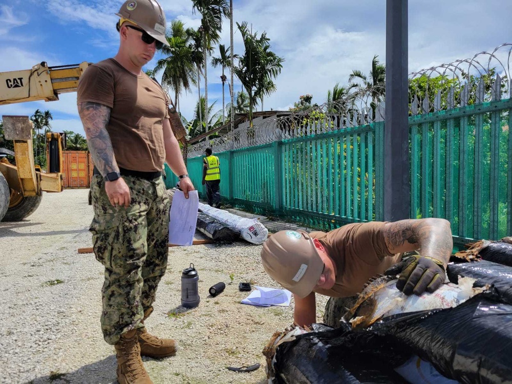 Naval Mobile Construction Battalion 5's Detail Papua New Guinea prepares to build Lombrum Naval Base Dental Facility