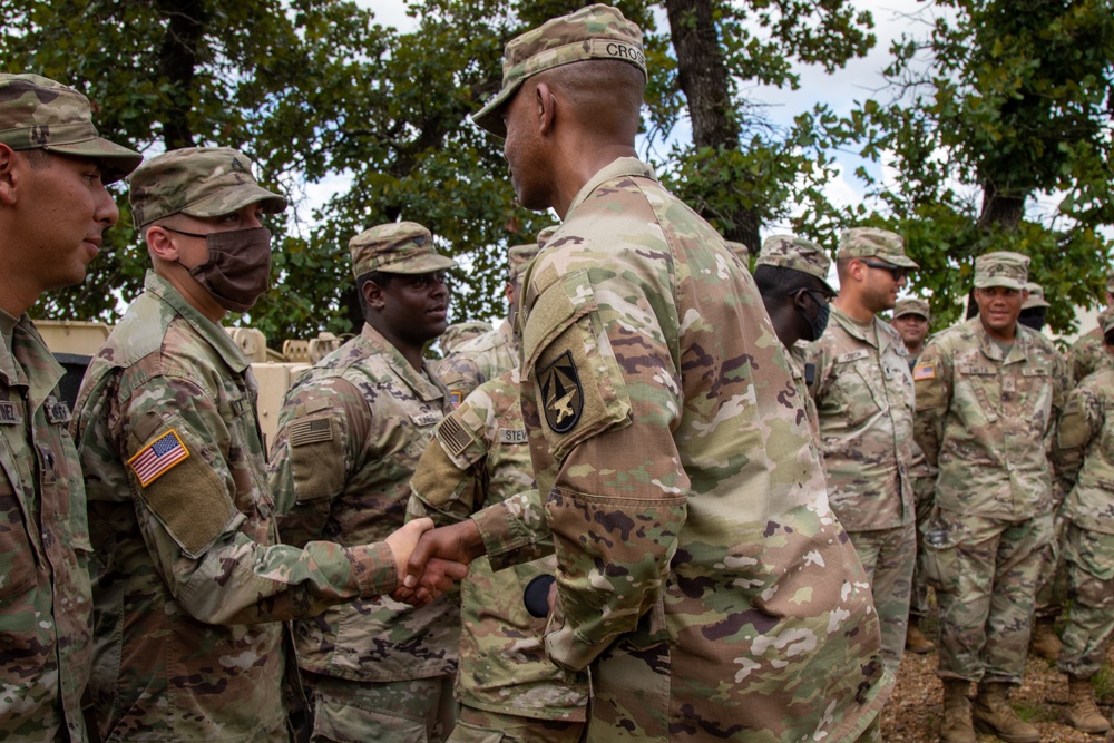 CSM Crosby gathers feedback on Army's Expedited Leader Follower technology