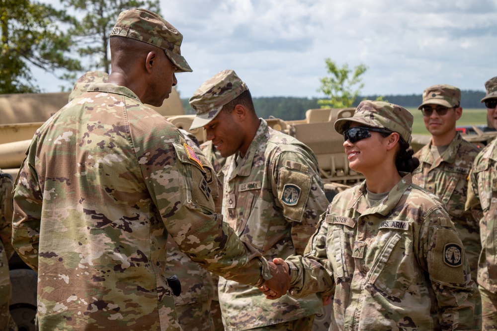 CSM Crosby gathers feedback on Army's Expedited Leader Follower technology