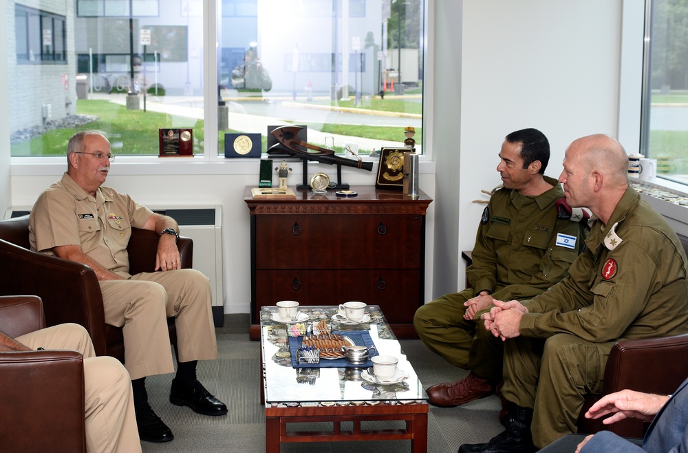 US Navy Surgeon General, Rear Adm. Bruce Gillingham, meets with Surgeon General of Israel Defense Forces, Brig. Gen. Elon Glassberg