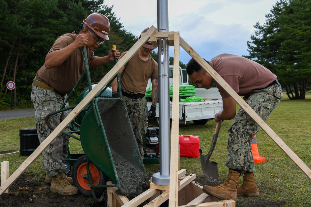 NAVFAC Far East Replaces Flag Pole