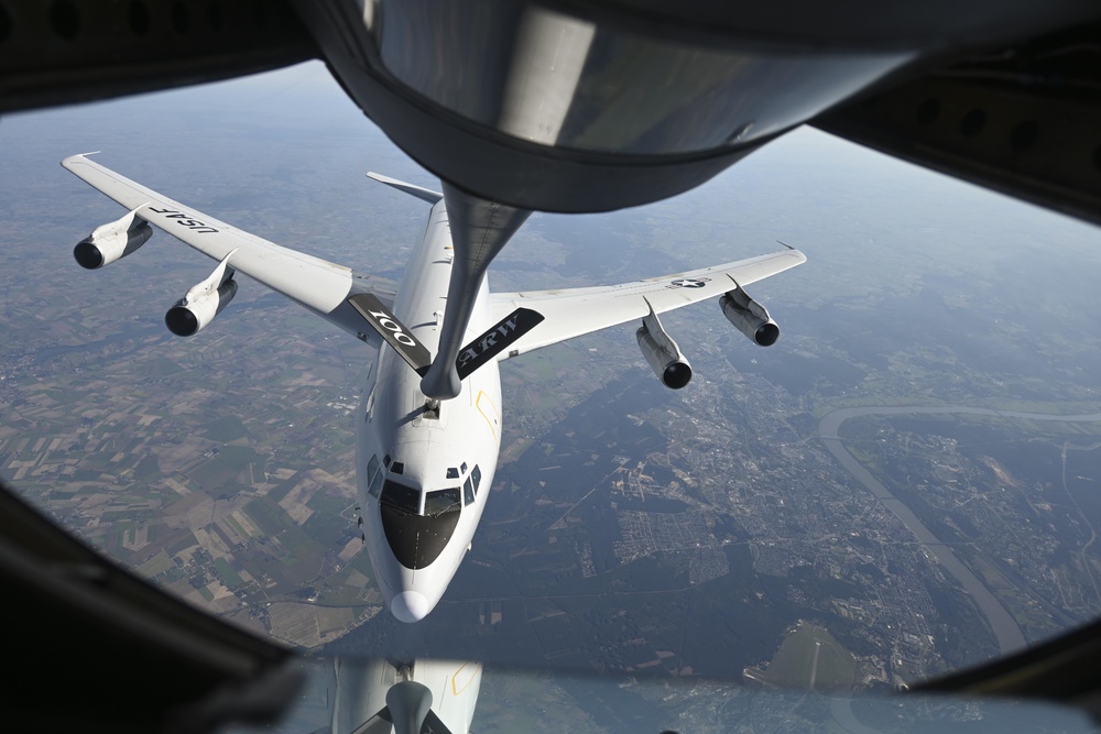 100th ARW refuels E-8C Joint STARS aircraft over Poland