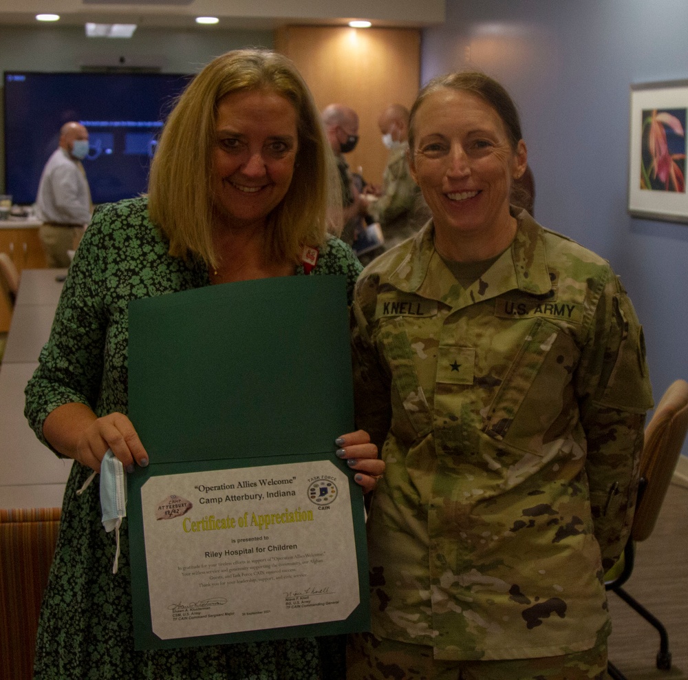 Military service members visit Riley Hospital for Children