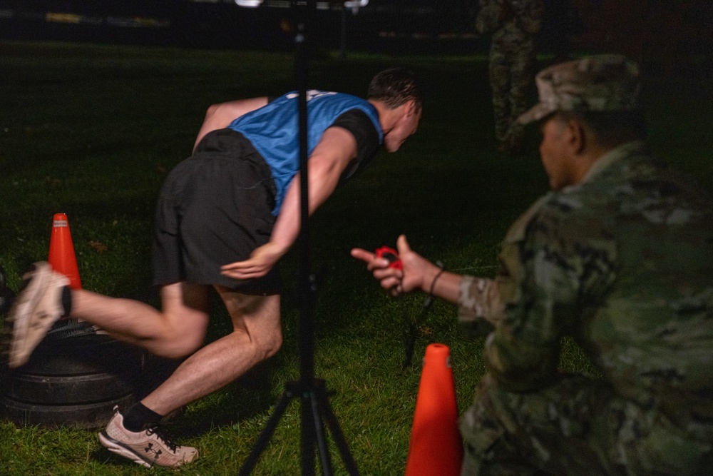 Sprint, Drag, and Carry event at the 7ATC Soldier of the Year competition