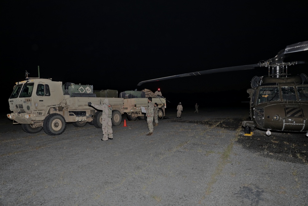 U.S. Army Soldiers Practice Aircraft Decontamination