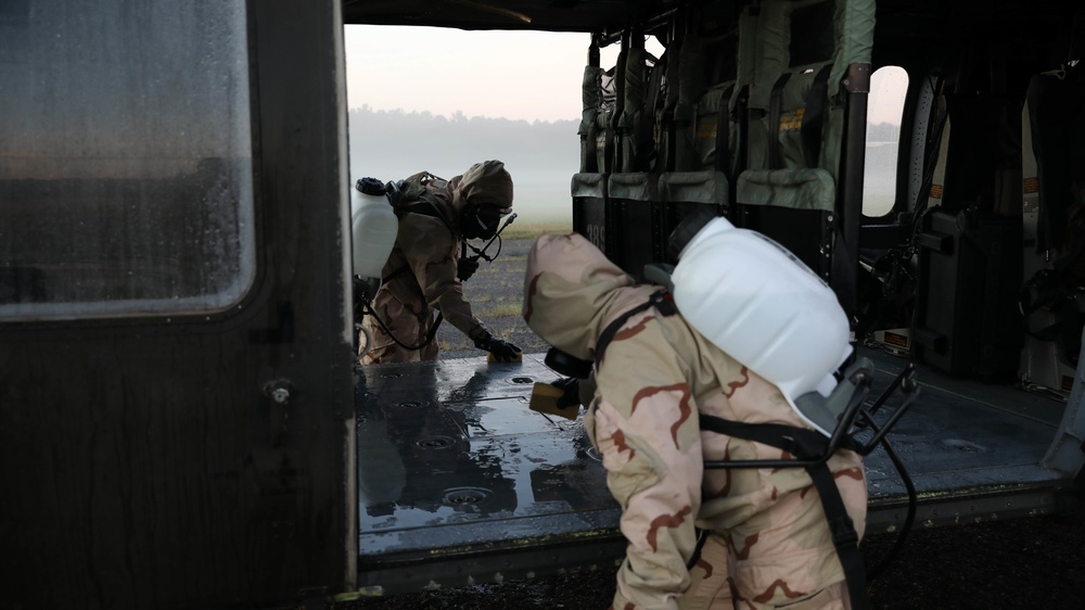 3rd Infantry Division Soldiers Conduct Aircraft Decontamination