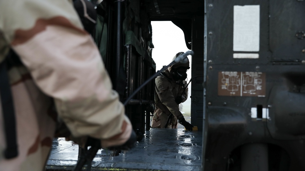 3rd Infantry Division Soldiers Conduct Aircraft Decontamination