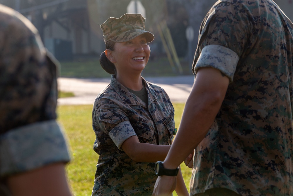 Cpl. Iris Beno receives Navy and Marine Corps Achievement Medal