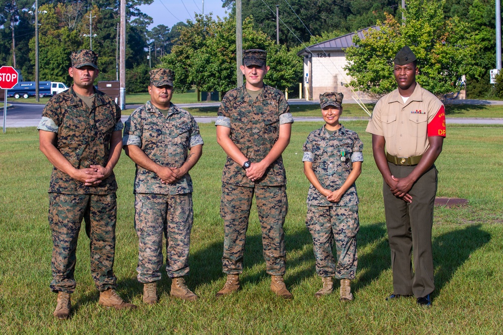 Cpl. Iris Beno recieves Navy and Marine Corps Achievement Medal