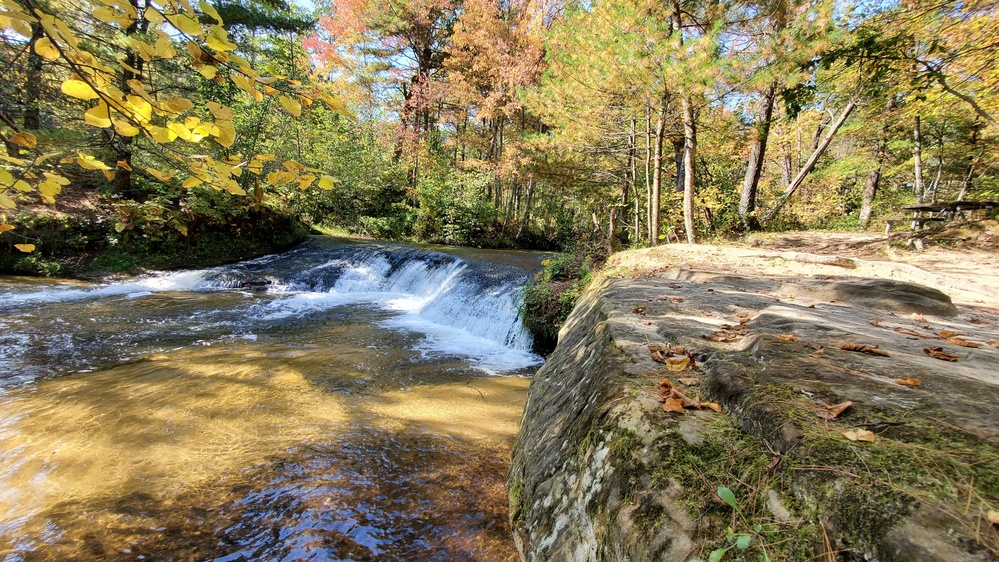 Fall 2021 scenes at Fort McCoy's Trout Falls in Pine View Recreation Area