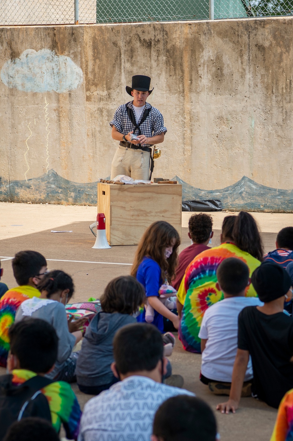 USS Constitution crew speaks at elementary school