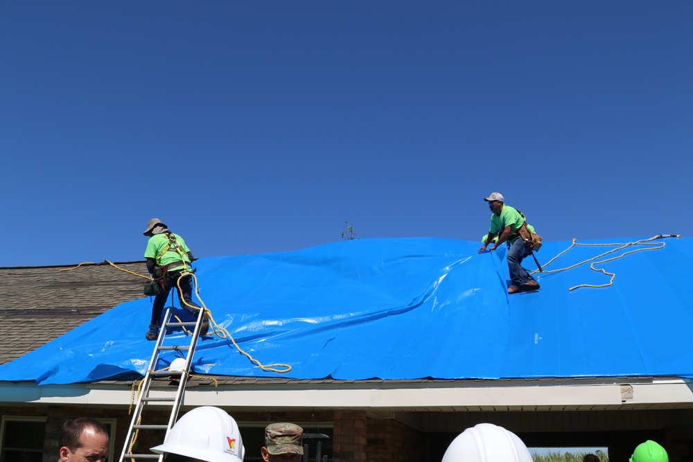 Hurricane Ida: Blue Roof installation