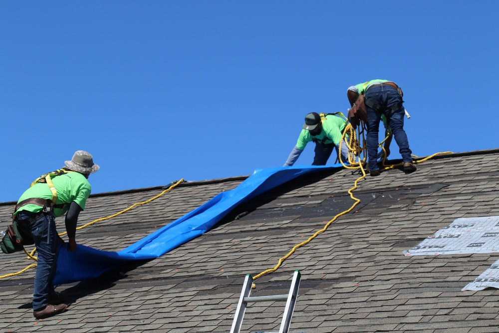 Hurricane Ida: Blue Roof installation
