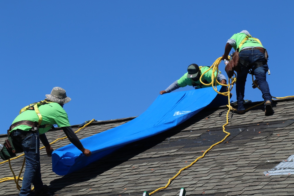 Hurricane Ida: Blue Roof installation