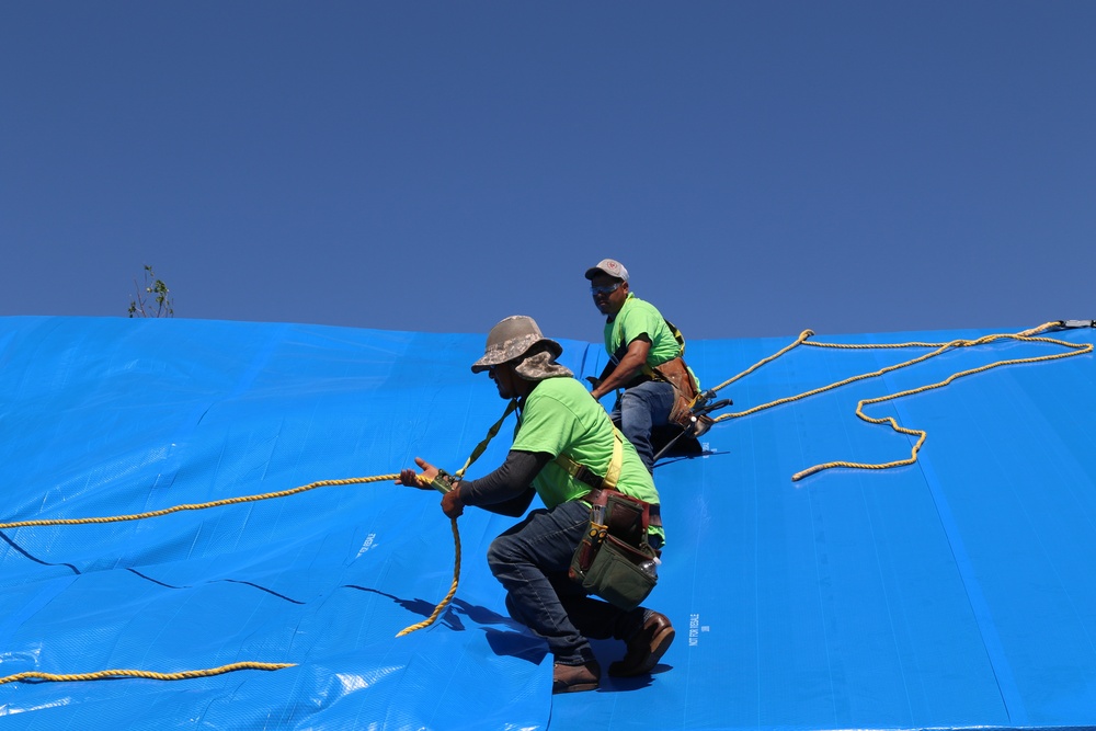 Hurricane Ida: Blue Roof installation