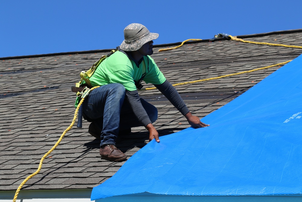 Hurricane Ida: Blue Roof installation