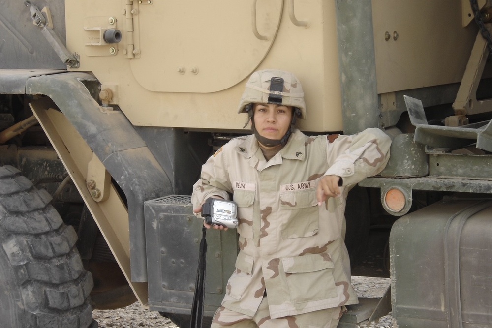 Then Sgt. Lucia Mejia during a deployment