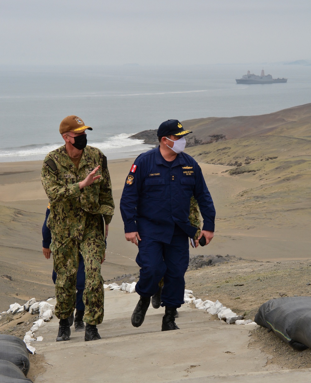 Rear Adm. Jim Aiken Arrives for Viewing of Amphibious Assault Landing