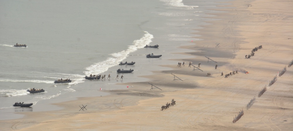 Multi-national Forces Land on the Beach