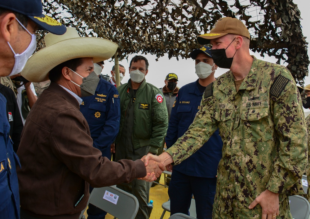 Rear Adm. Jim AIken Meets President Pedro Castillo