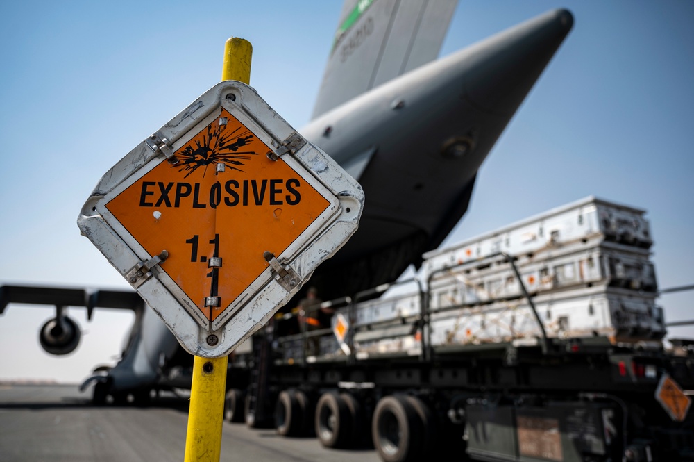 U.S. Airmen Prepare to Load Ordnance