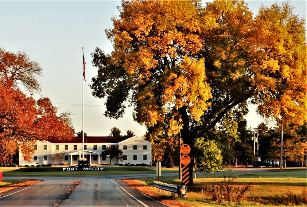 Fall Colors and the American Flag at Fort McCoy