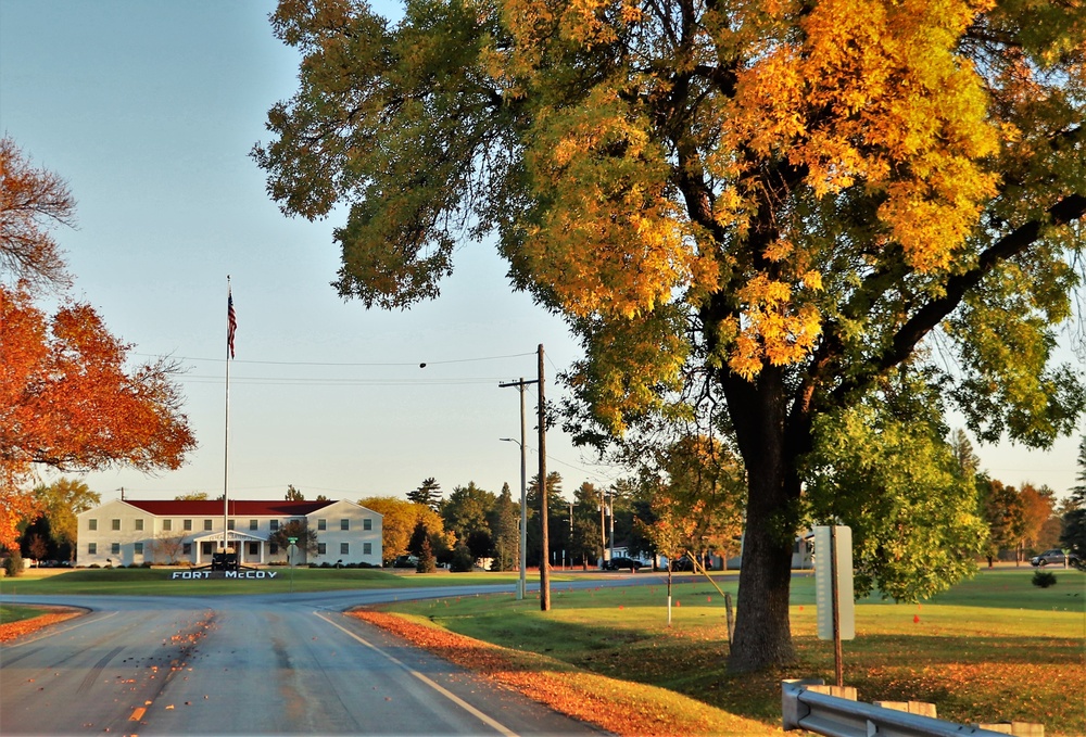 Fall Colors and the American Flag at Fort McCoy