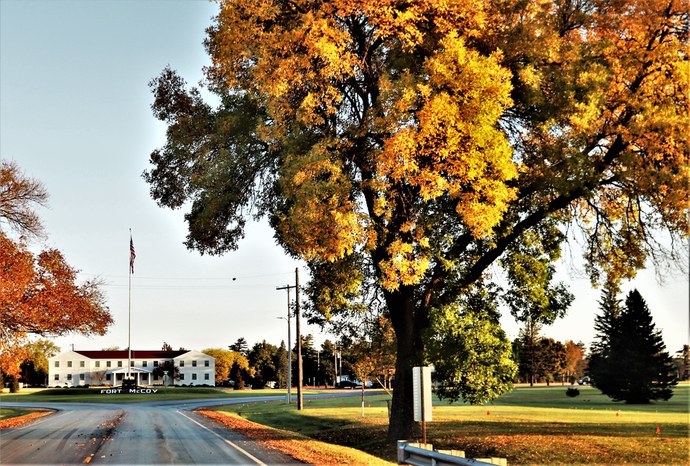 Fall Colors and the American Flag at Fort McCoy