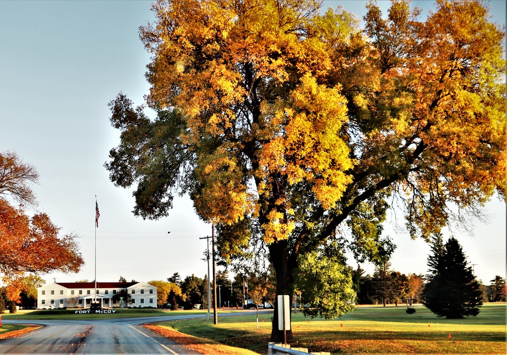 Fall Colors and the American Flag at Fort McCoy