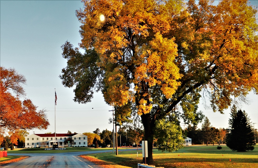 Fall Colors and the American Flag at Fort McCoy