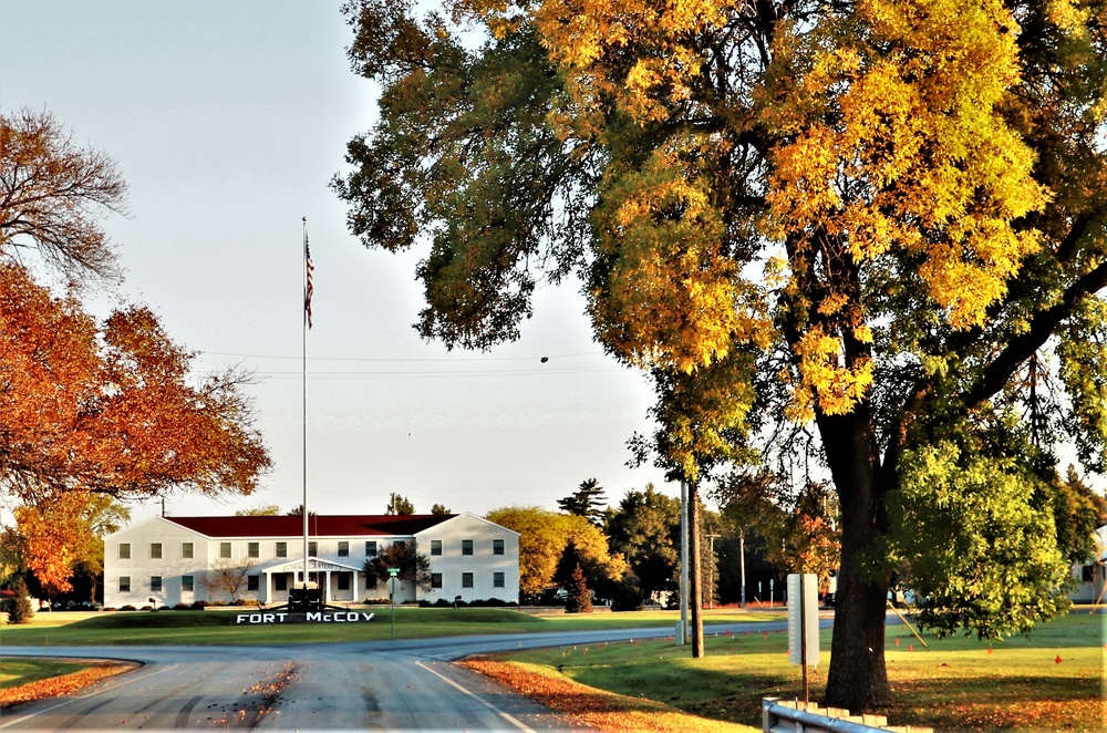 Fall Colors and the American Flag at Fort McCoy