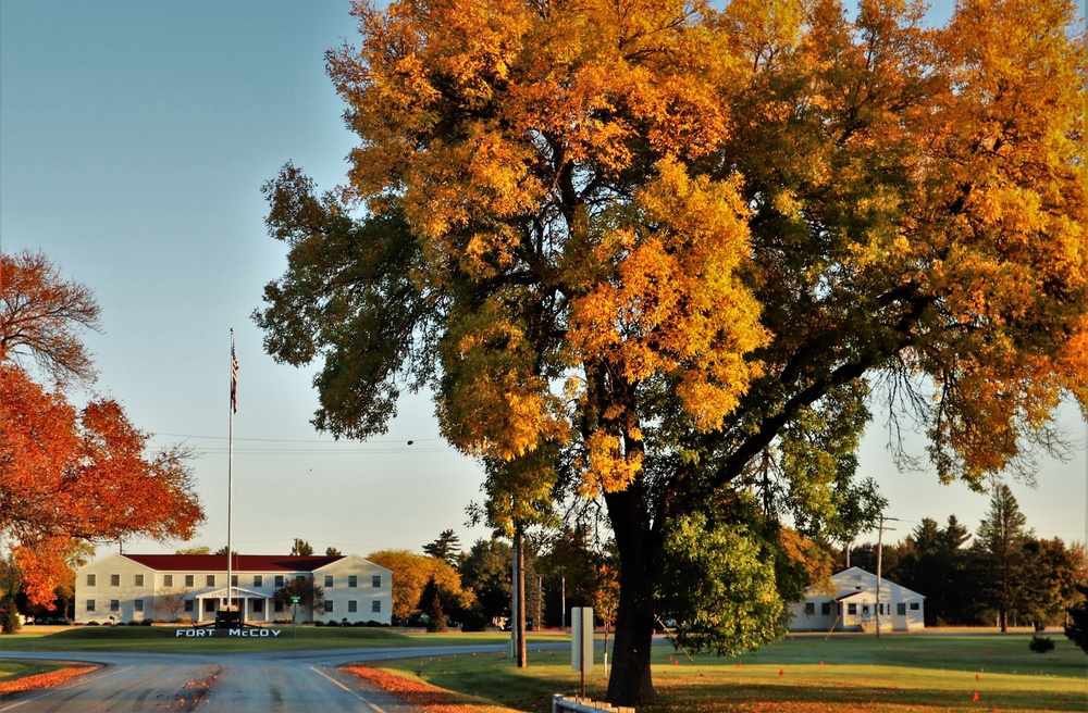 Fall Colors and the American Flag at Fort McCoy