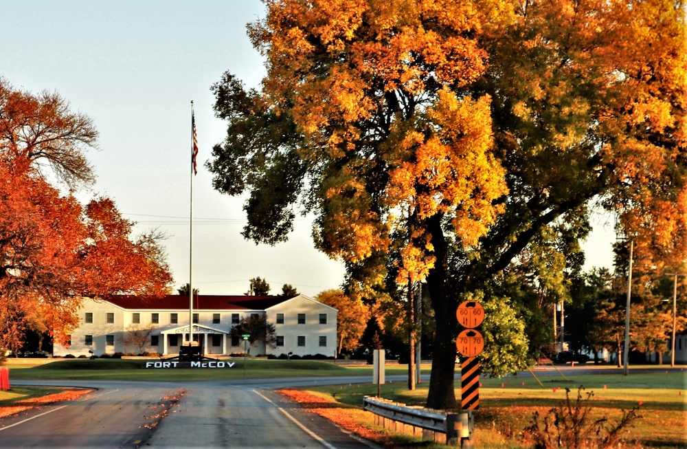 Fall Colors and the American Flag at Fort McCoy