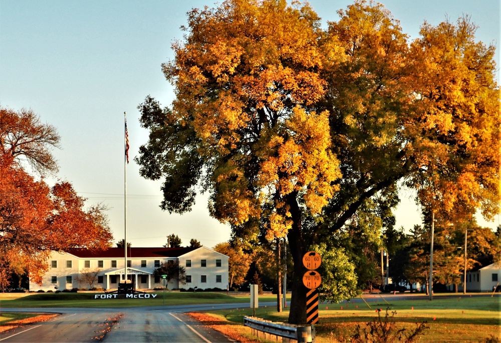 Fall Colors and the American Flag at Fort McCoy