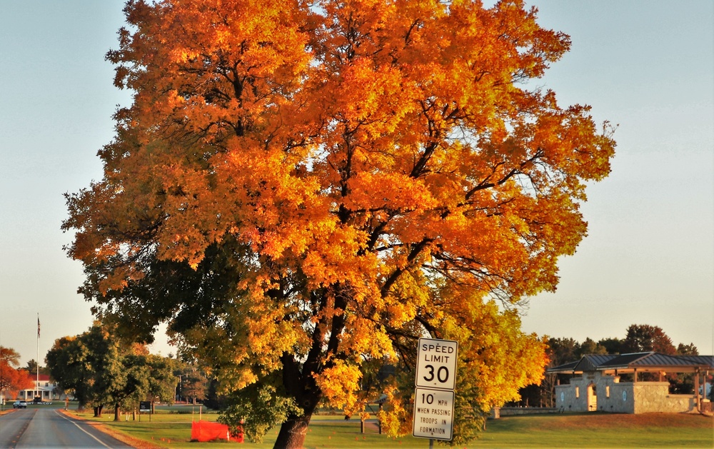 Fall Colors and the American Flag at Fort McCoy